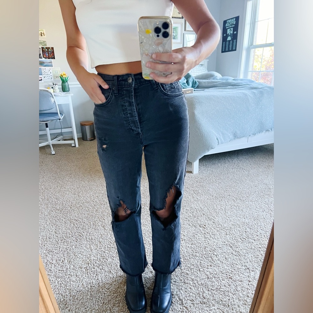 Wild Fable Black Ripped Boyfriend Jeans